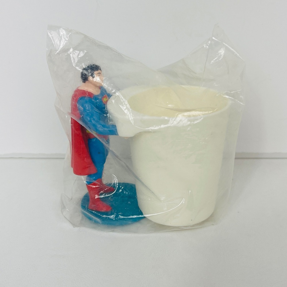 DC Comics Superman Toothbrush Holder Blue Red White Vintage Superhero Unopened